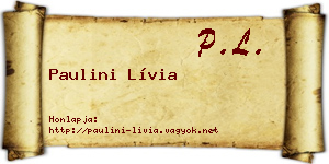 Paulini Lívia névjegykártya